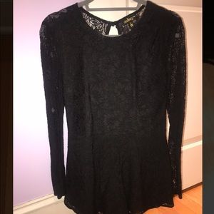 Lace black shorts romper